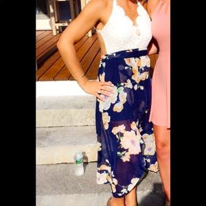 Floral with white lace sundress